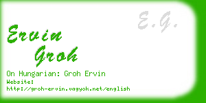 ervin groh business card